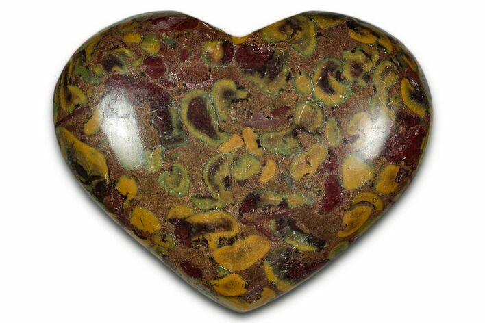 Polished Fruit Jasper Heart- India #343172